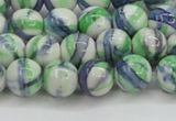 CRF389 15.5 inches 10mm round dyed rain flower stone beads wholesale