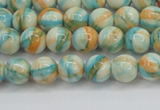 CRF392 15.5 inches 4mm round dyed rain flower stone beads wholesale