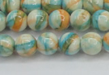 CRF394 15.5 inches 8mm round dyed rain flower stone beads wholesale