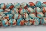 CRF398 15.5 inches 4mm round dyed rain flower stone beads wholesale