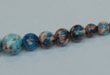 CRF40 15.5 inches multi sizes round dyed rain flower stone beads wholesale