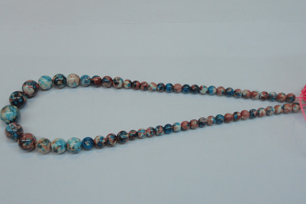 CRF40 15.5 inches multi sizes round dyed rain flower stone beads wholesale