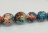 CRF41 15.5 inches multi sizes round dyed rain flower stone beads