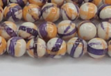 CRF411 15.5 inches 6mm round dyed rain flower stone beads wholesale