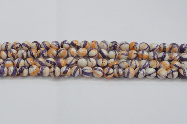 CRF413 15.5 inches 10mm round dyed rain flower stone beads wholesale