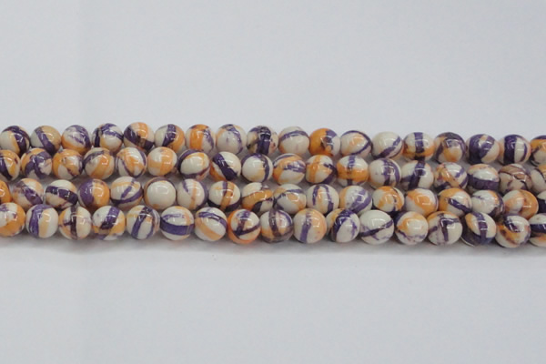 CRF414 15.5 inches 12mm round dyed rain flower stone beads wholesale