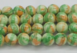 CRF416 15.5 inches 4mm round dyed rain flower stone beads wholesale