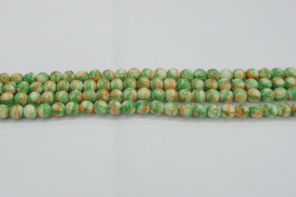 CRF417 15.5 inches 6mm round dyed rain flower stone beads wholesale