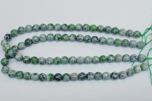 CRF44 15.5 inches 8mm round dyed rain flower stone beads wholesale