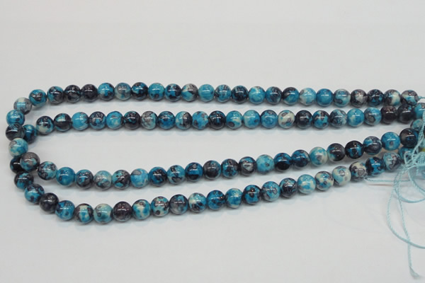 CRF57 15.5 inches 8mm round dyed rain flower stone beads wholesale