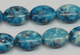 CRF71 15.5 inches 13*18mm oval dyed rain flower stone beads wholesale