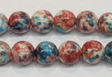 CRF73 15.5 inches 10mm round dyed rain flower stone beads wholesale