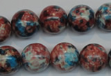 CRF74 15.5 inches 14mm round dyed rain flower stone beads wholesale