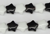 CRG01 15.5 inches 12*12mm star black & white agate beads wholesale