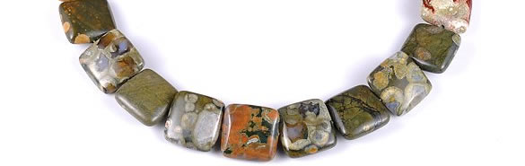 CRH06 different sizes square natural rhyolite beads Wholesale