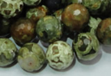 CRH113 15.5 inches 14mm faceted round rhyolite beads