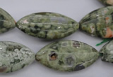 CRH140 15.5 inches 15*30mm marquise rhyolite gemstone beads