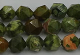 CRH162 15.5 inches 8mm faceted nuggets rhyolite gemstone beads