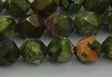 CRH163 15.5 inches 10mm faceted nuggets rhyolite gemstone beads