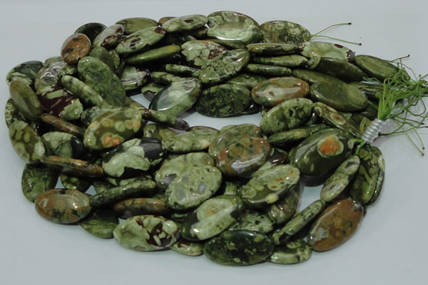 CRH46 15.5 inches 15*30mm oval rhyolite beads wholesale