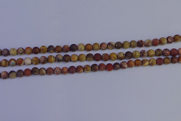 CRH511 15.5 inches 6mm round matte rhyolite gemstone beads