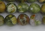 CRH530 15.5 inches 12mm faceted round rhyolite beads wholesale