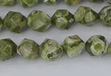 CRH535 15.5 inches 6mm faceted nuggets rhyolite gemstone beads