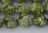 CRH538 15.5 inches 12mm faceted nuggets rhyolite gemstone beads