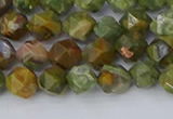 CRH541 15.5 inches 6mm faceted nuggets rhyolite beads wholesale