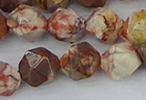 CRH550 15.5 inches 12mm faceted nuggets rhyolite gemstone beads