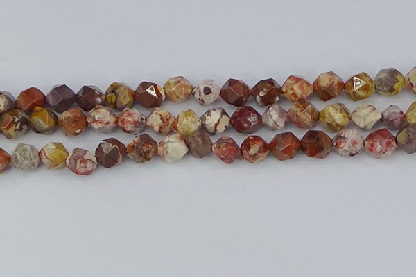 CRH550 15.5 inches 12mm faceted nuggets rhyolite gemstone beads