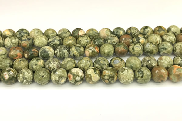 CRH581 15 inches 8mm faceted round rhyolite beads wholesale