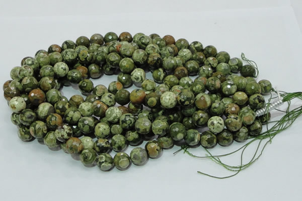 CRH59 15.5 inches 16mm faceted round rhyolite beads wholesale