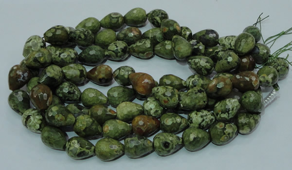 CRH65 15.5 inches 15*20mm faceted teardrop rhyolite beads wholesale