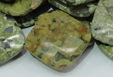 CRH77 15.5 inches 30*30mm faceted rhombic rhyolite beads wholesale