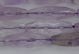 CRI04 15.5 inches 10*30mm faceted rice amethyst beads wholesale