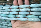 CRI111 15.5 inches 10*30mm faceted rice amazonite gemstone beads