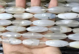 CRI124 15.5 inches 10*30mm faceted rice agate gemstone beads