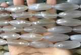 CRI136 15.5 inches 10*30mm faceted rice moonstone gemstone beads