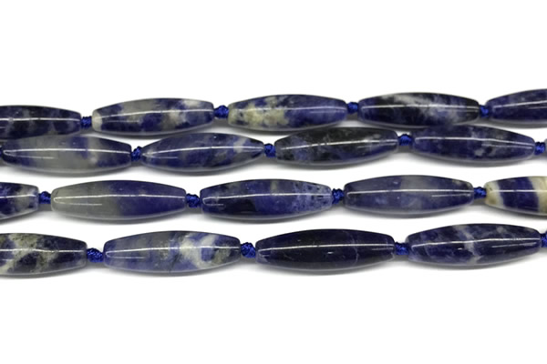 CRI165 15 inches 9*30mm rice sodalite gemstone beads