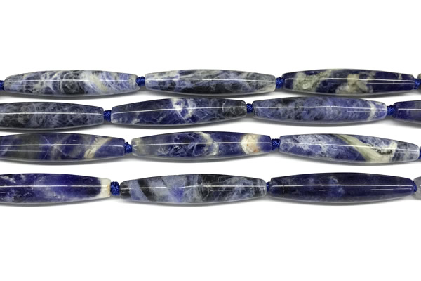 CRI166 15 inches 9*45mm rice sodalite gemstone beads