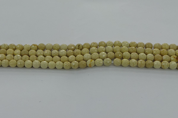 CRI210 15.5 inches 4mm faceted round riverstone beads wholesale