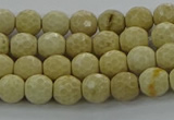 CRI211 15.5 inches 6mm faceted round riverstone beads wholesale