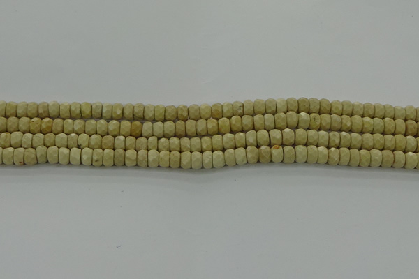 CRI220 15.5 inches 4*6mm faceted rondelle riverstone beads