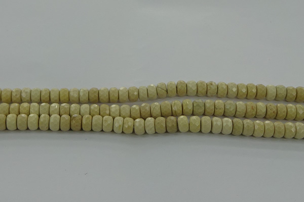 CRI221 15.5 inches 5*8mm faceted rondelle riverstone beads