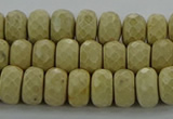 CRI222 15.5 inches 6*10mm faceted rondelle riverstone beads