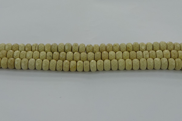 CRI222 15.5 inches 6*10mm faceted rondelle riverstone beads