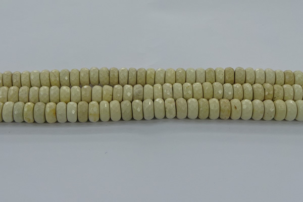 CRI223 15.5 inches 8*12mm faceted rondelle riverstone beads