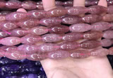 CRI303 15.5 inches 10*25mm rice strawberry quartz beads wholesale