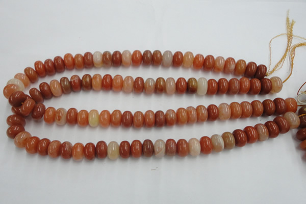 CRJ204 15 inches 7*12mm rondelle natural red jade beads